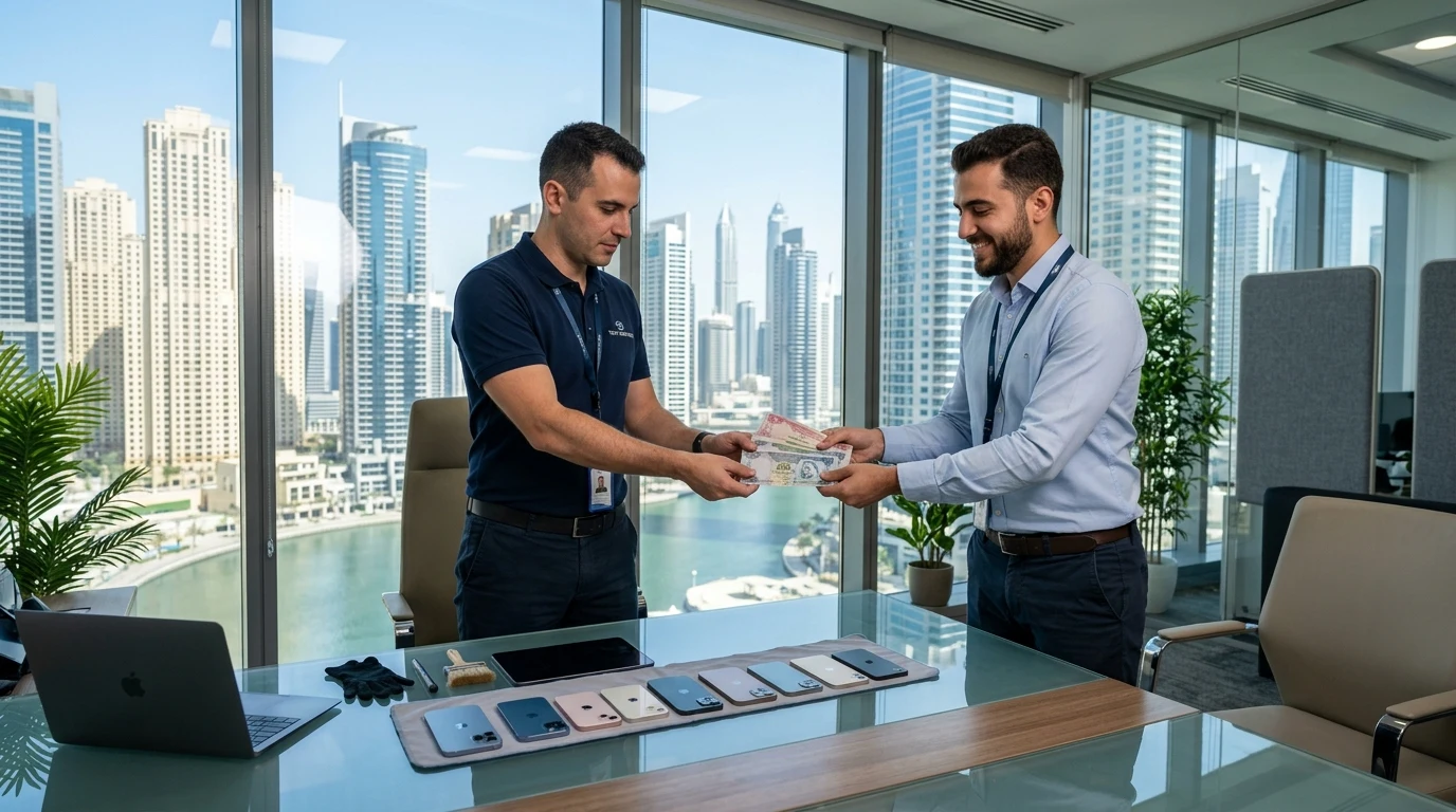Sell multiple company phones from a DMCC office in JLT for cash